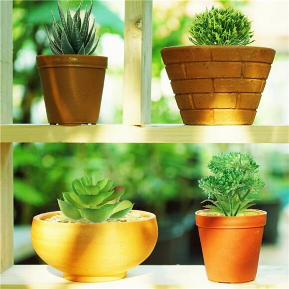 6pcs mini artificial succulent plants bulk fake greenery for diy craft home deco - Picture 4 of 8